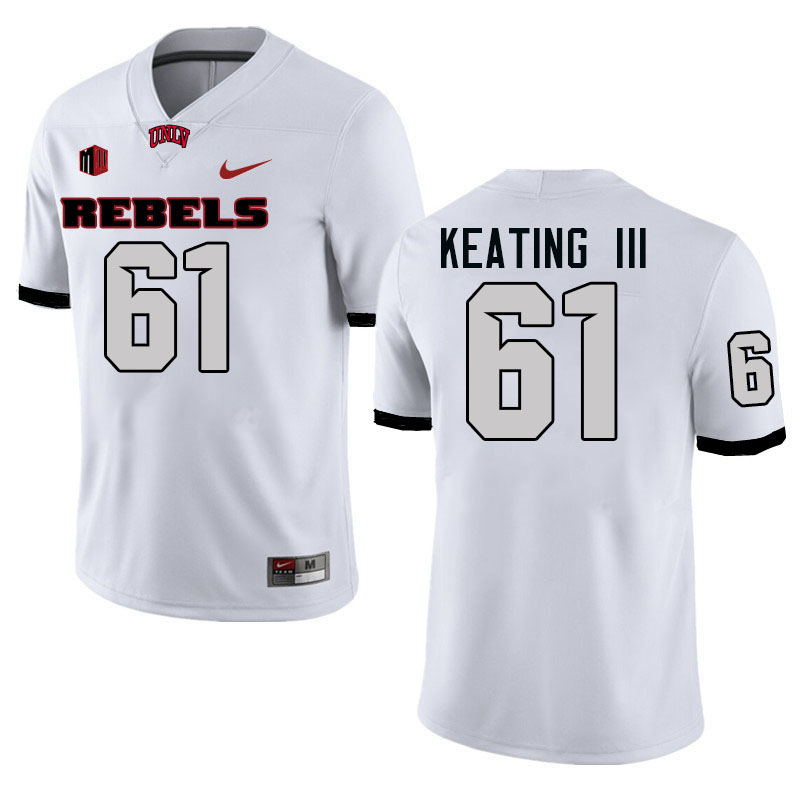 Men #61 Graham Keating III UNLV Rebels College Football Jerseys Stitched-White